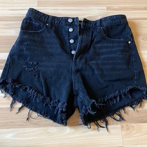 Black high rise shorts